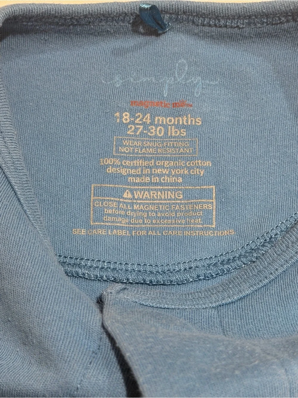 EUC Magnetic Me Kids Blue One Piece (18-24 mos, 27-30 lbs)